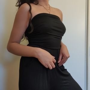 Black, full length romper